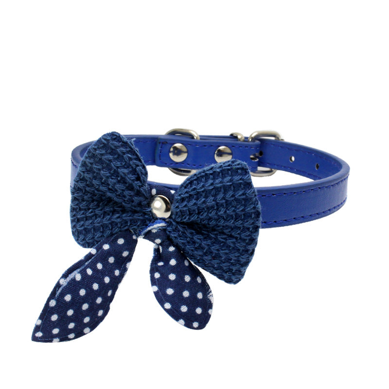 Knitted Bow Pet Collar