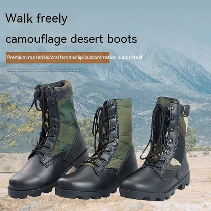 Men's High-Top Camouflage Military Hiking Boots | Tactical Outdoor Boots