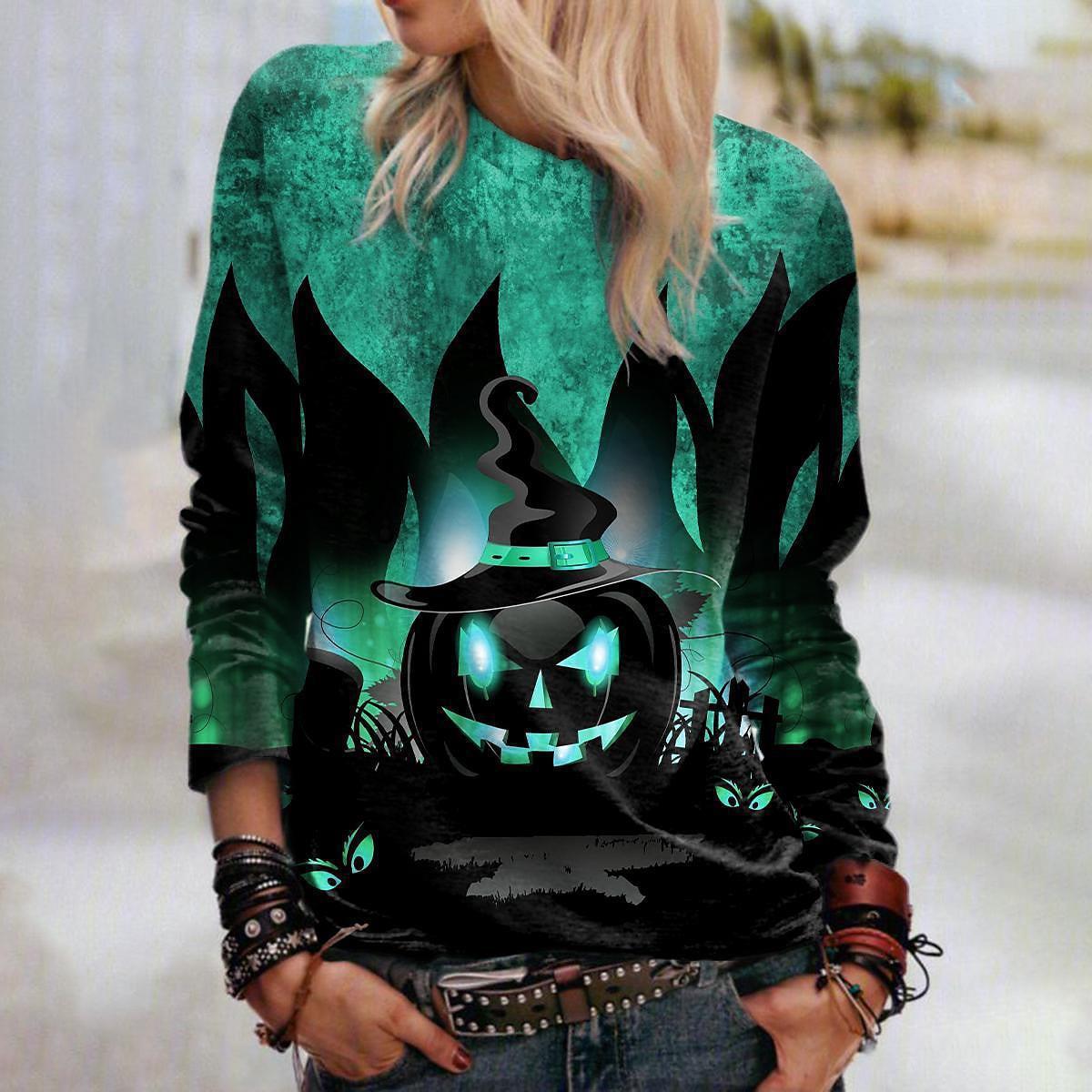 Women's Halloween Graphic Loose-Fit Sweatshirt