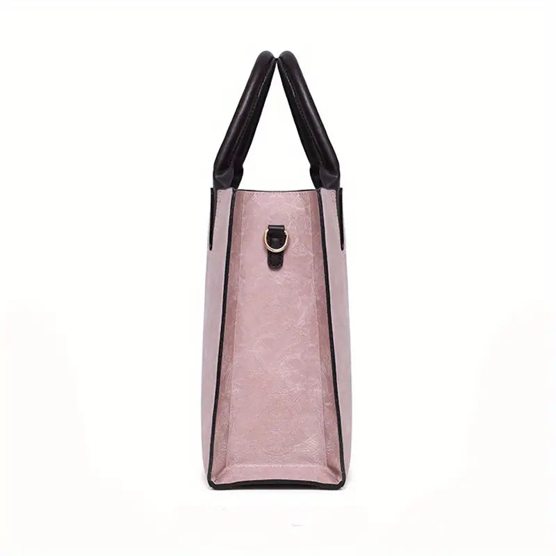 Classic PU Tote Bag – Large Solid Colour Handbag for Work & Everyday Use