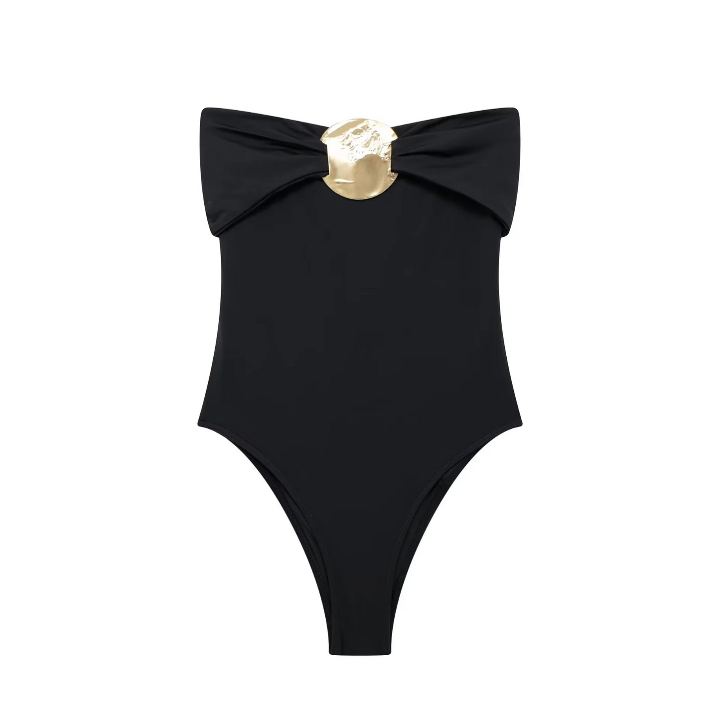 Women's Swimsuit with Gold Metal Accent