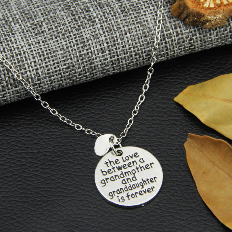 Grandmother and Grandchild Heart Necklace