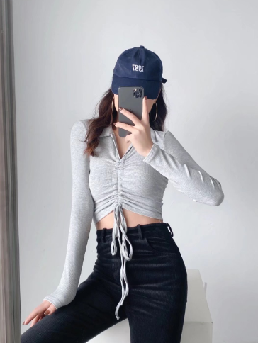 Women's Smocked Long-Sleeve Top