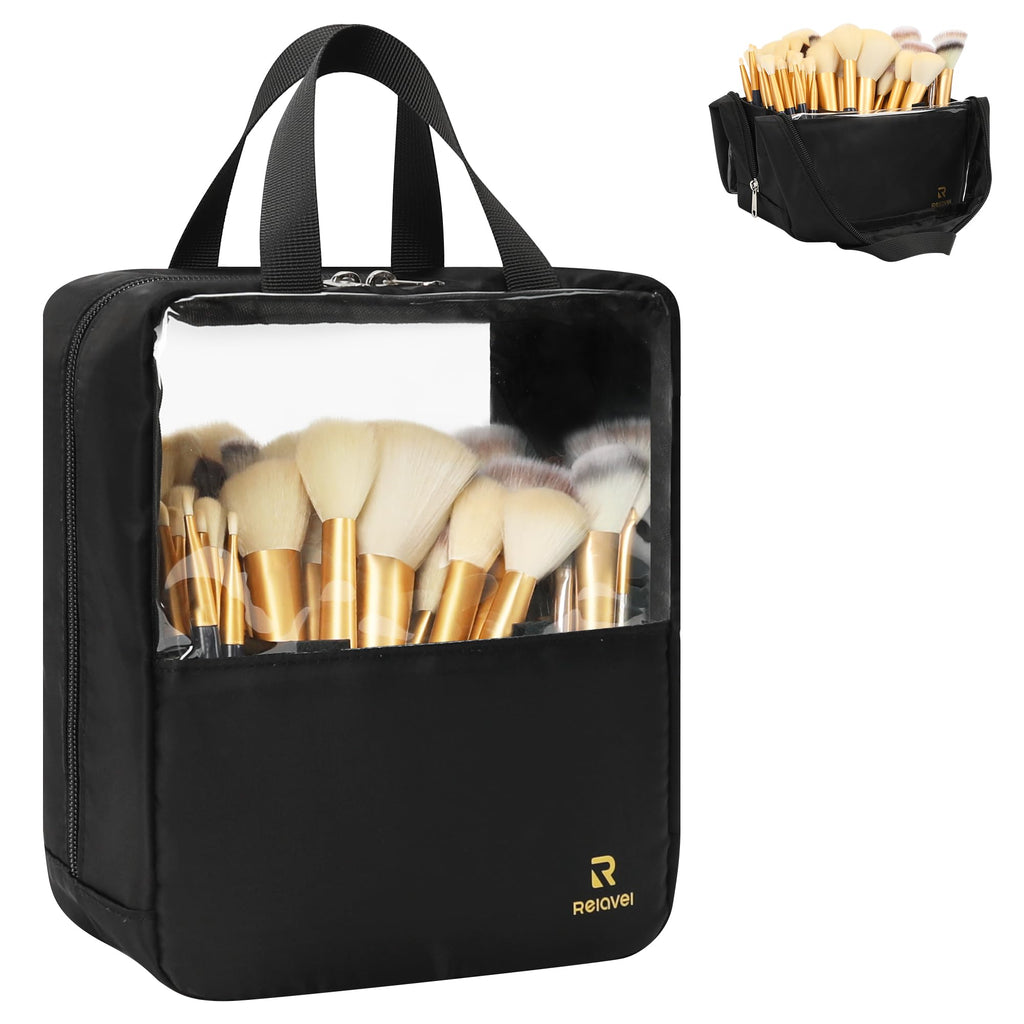Extra große Make-up-Pinsel-Organisatortasche – transparenter tragbarer Ständer