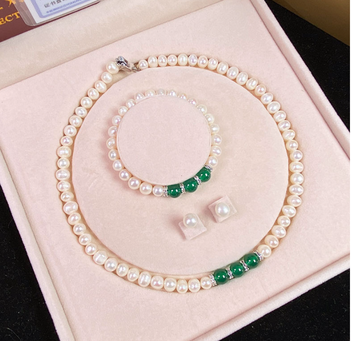 Agate & Pearl Jewellery Set