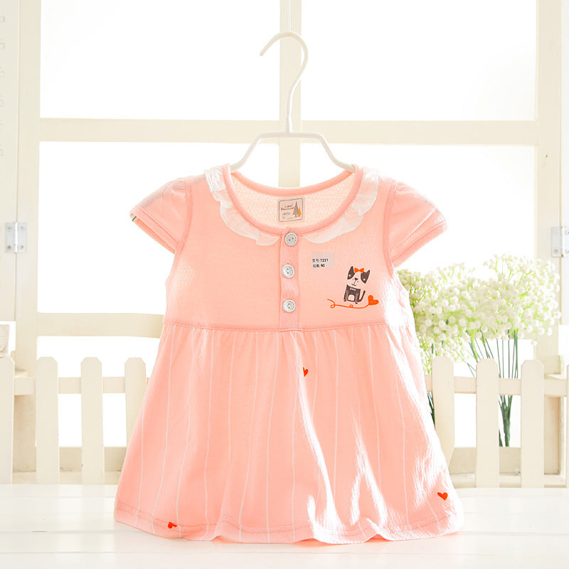 Girls' Cotton Cartoon Summer Dress