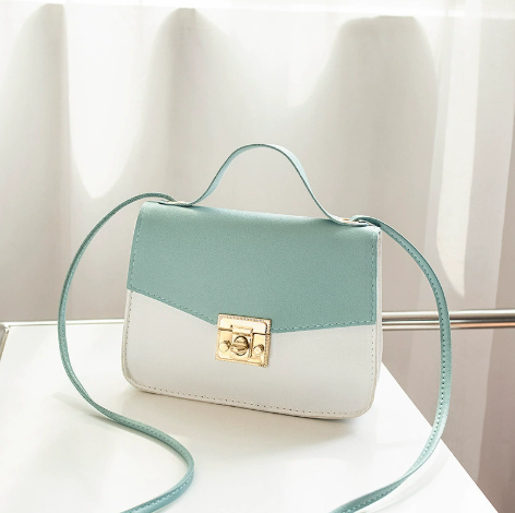 Retro Contrast Small Square Handbag – Compact PU Bag in 5 Colours