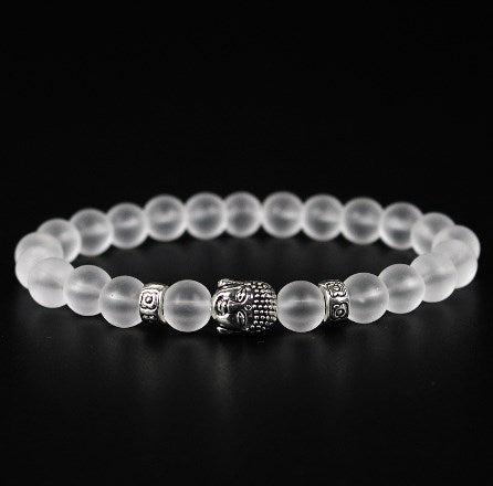 Matte Stone Bead Buddha Bracelet
