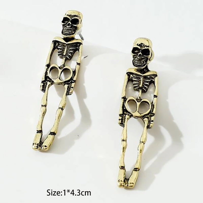 Vintage-Style Skeleton Halloween Earrings