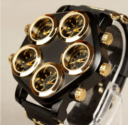 Oversized Five-Dial Quartz Watch
