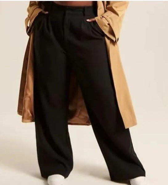 Damen High Waist Wide Leg Freizeithose