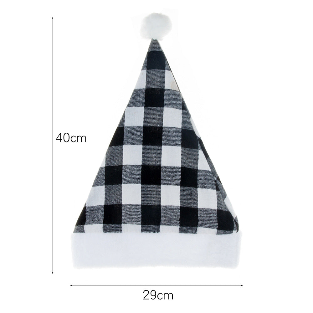 Festive Red Black White Checkered Christmas Party Hat