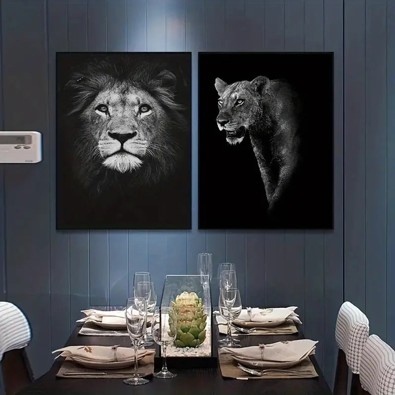 3 Stücke Tier Leinwand Wandkunst für Wohnzimmer Dekoration