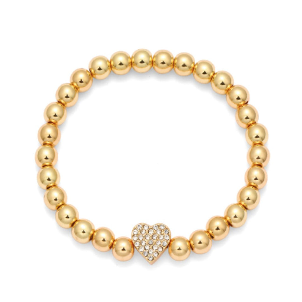 Bright Heart Gold-Tone Rhinestone Bracelet