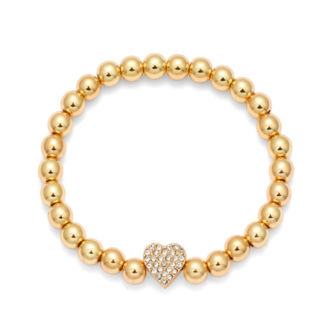 Bright Heart Gold-Tone Rhinestone Bracelet
