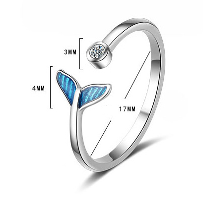 Blue Fish Tail Zircon Ring