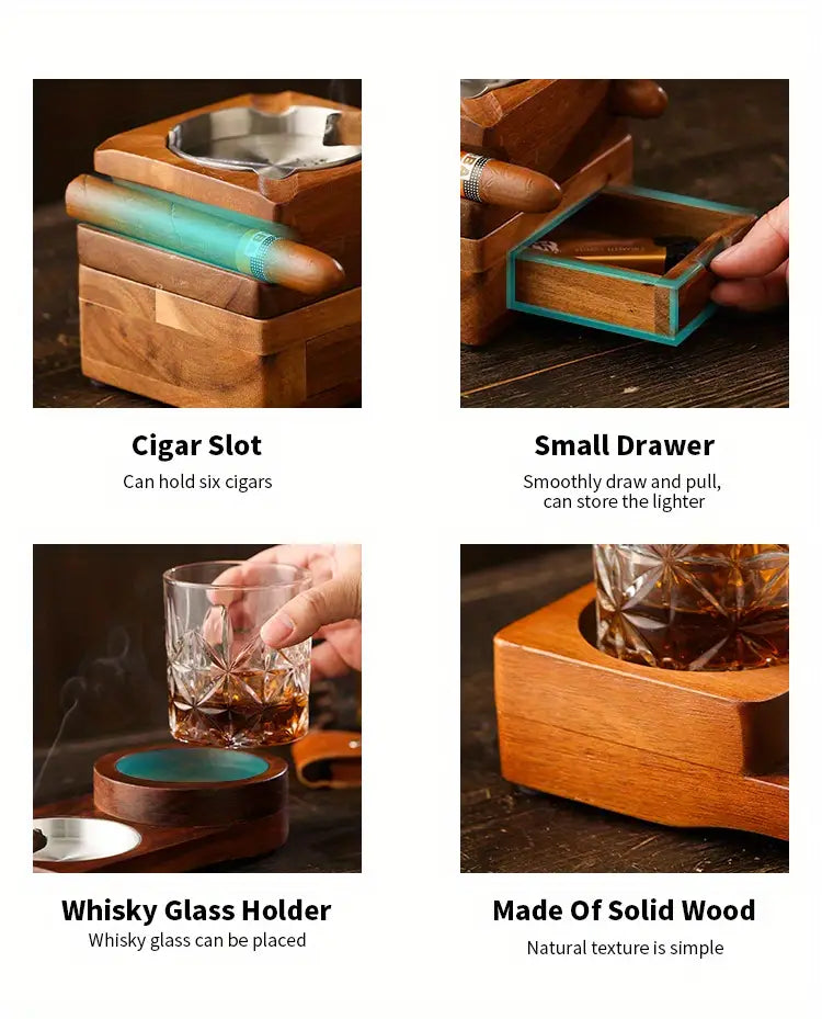 Wooden Cigar Ashtray & Coaster Options
