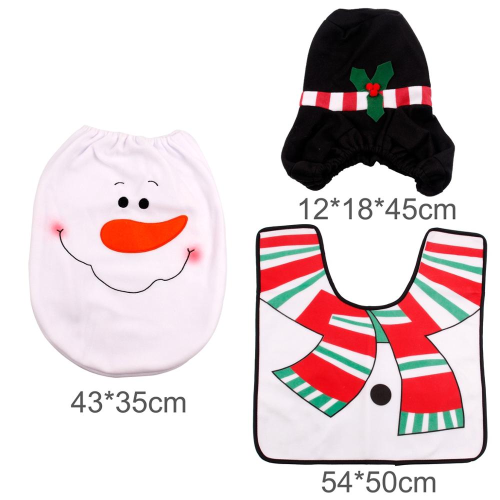 Christmas Bathroom Set – Shower Curtain, Toilet Cover & Bath Mat