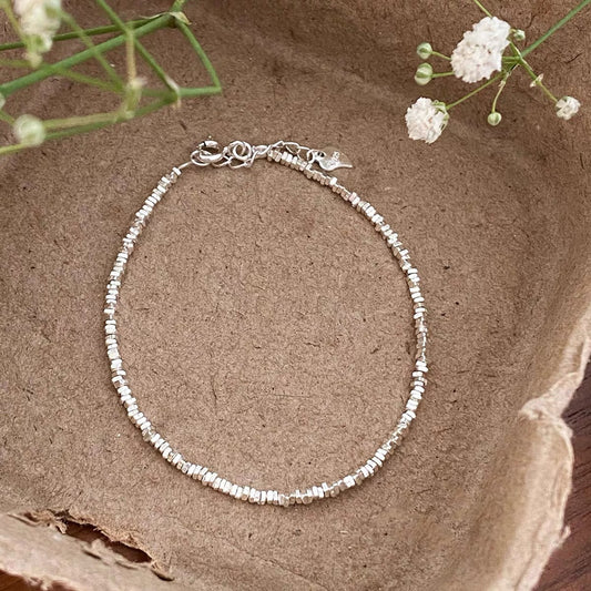 Sterling Silver Triangle Broken Bracelet
