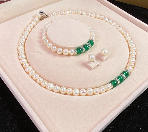 Agate & Pearl Jewellery Set