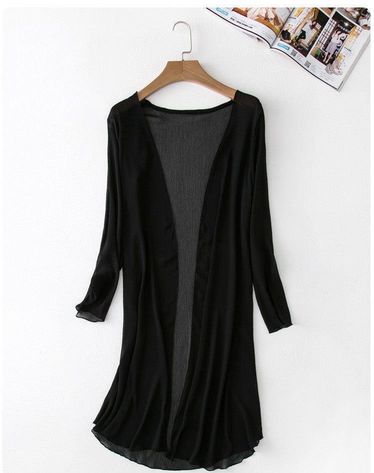 Women's Long-Sleeve Chiffon Cardigan