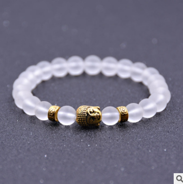 Matte Stone Bead Buddha Bracelet
