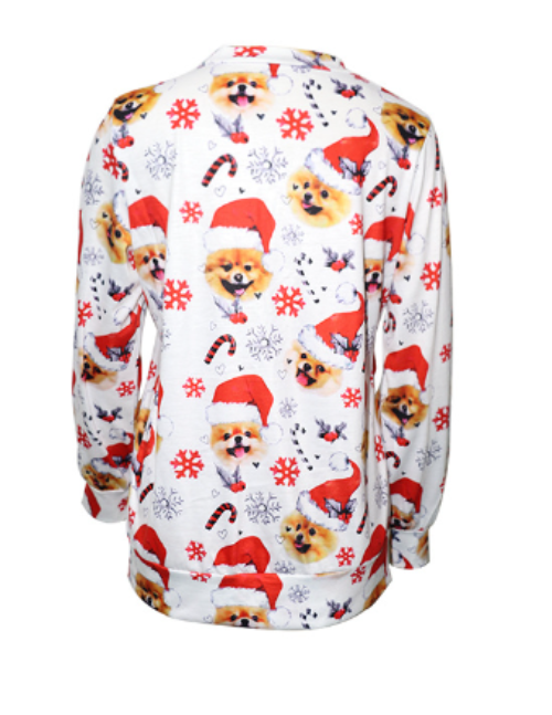 Women's Christmas Print Round Neck T-Shirt