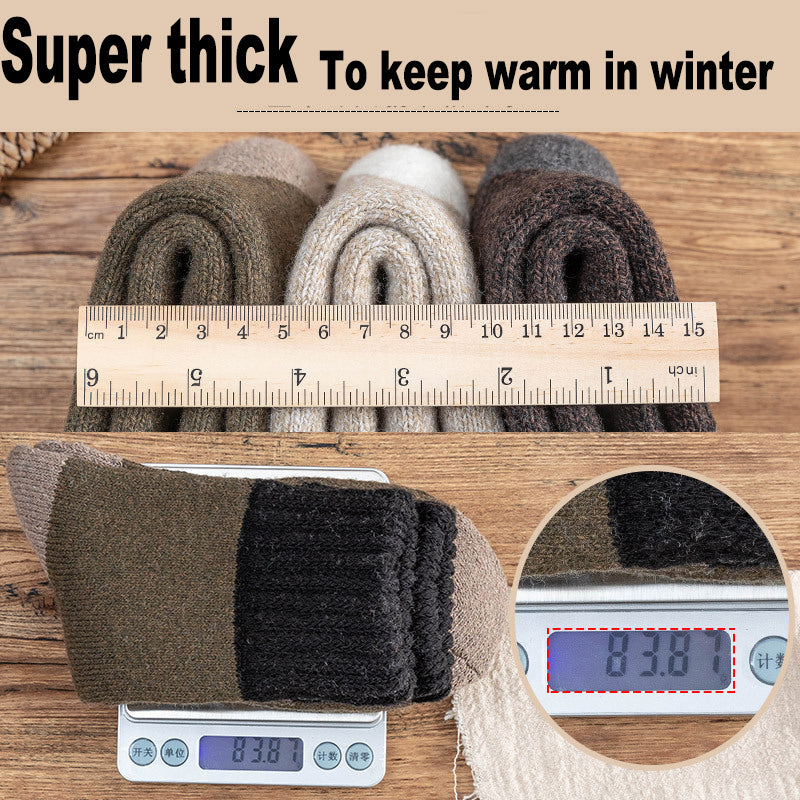 Men's Thick Wool Winter Socks – 5 Pairs