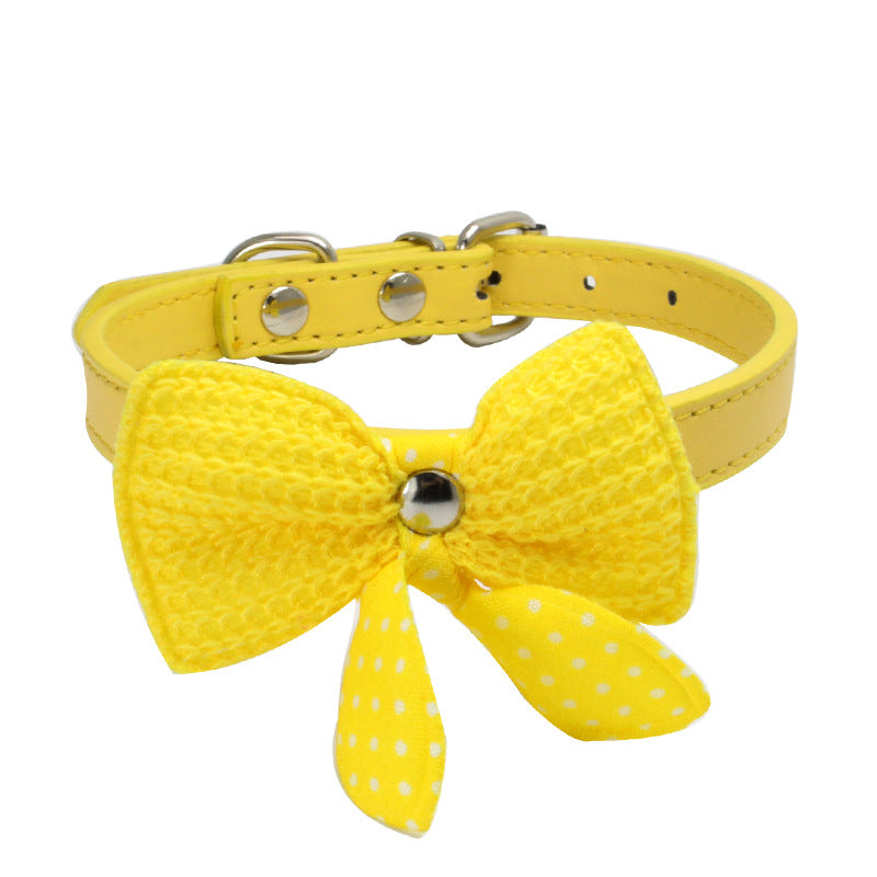 Knitted Bow Pet Collar