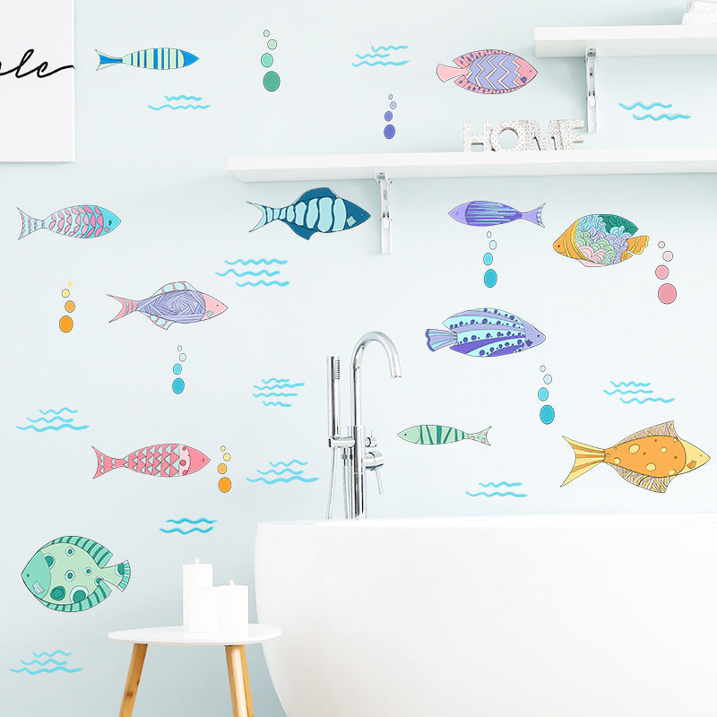 Cartoon Unterwasserfisch Wandaufkleber für Kinderzimmer Deko