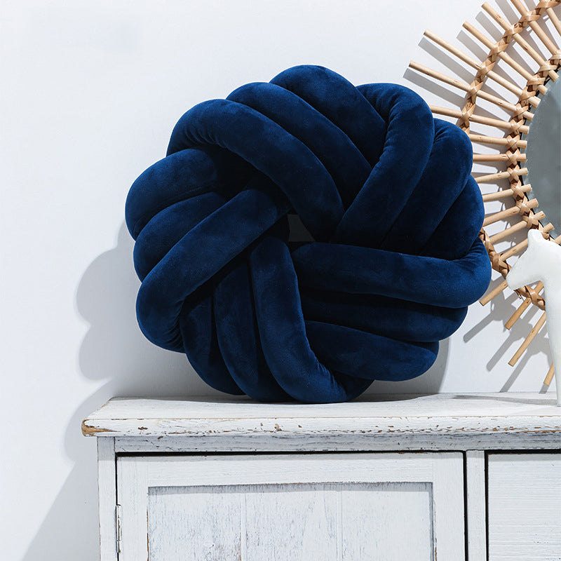 Coussin boule nouée nordique | Oreiller décoratif en peluche | 10 coloris | 35×35cm