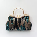 Women's Velvet Sequin Clutch Evening Bag – Luxury Beaded Handbag for Weddings & Occasions