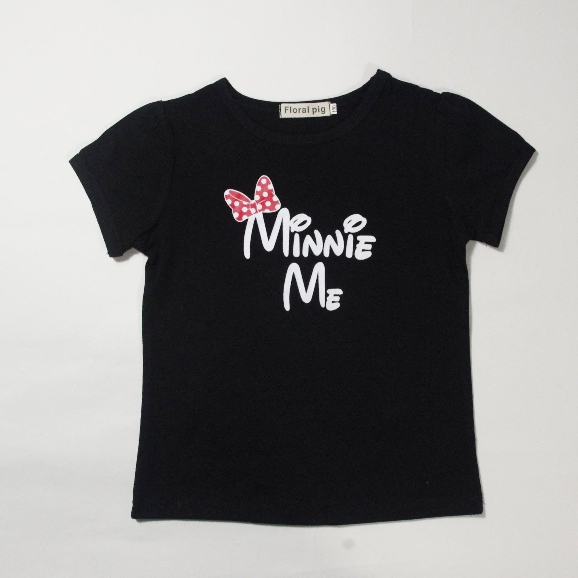 Mutter-Tochter Partnerlook Sommer T-Shirts – Weiches Modal Kurzarmshirt in Schwarz