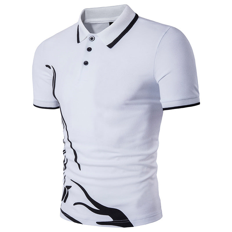 Bedrucktes T-Shirt mit kurzem Arm und Kragen