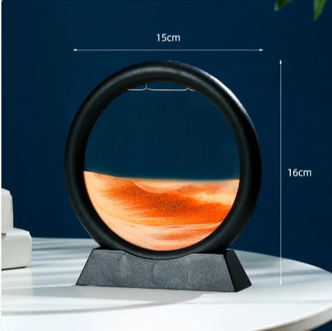 Round Quicksand Motion Art Decor – Mesmerising Desk Ornament