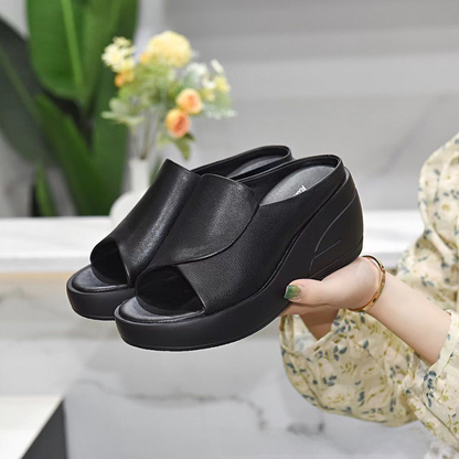 Women's Soft Leather Wedge Sandals