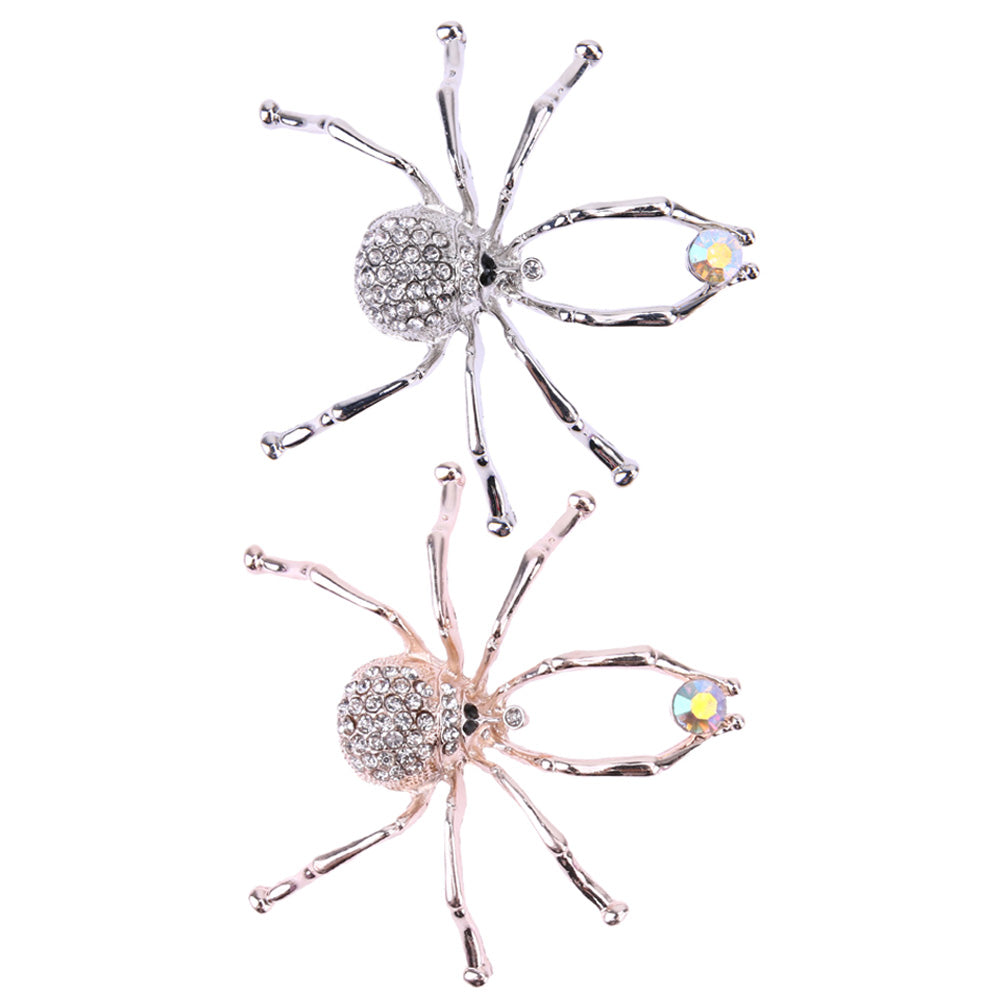 Gem-Effect Spider Brooch
