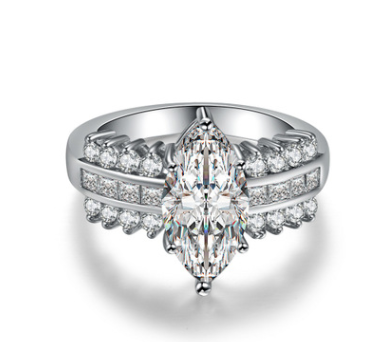 Platinum-Plated Zircon Ring