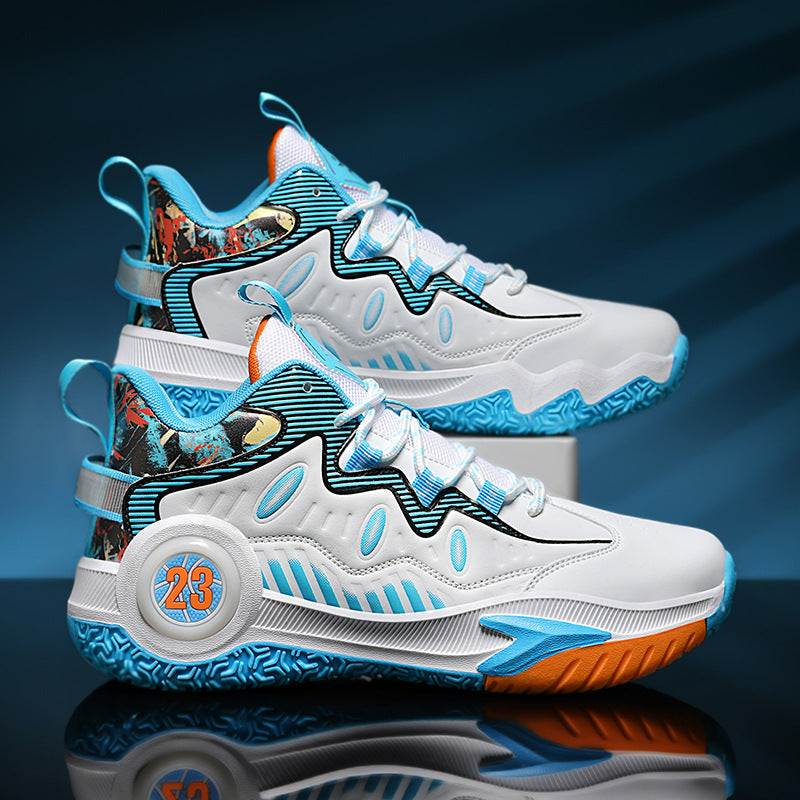 Men's High-Top Basketball Shoes – Breathable Mesh & Rubber Sole, Autumn/Winter