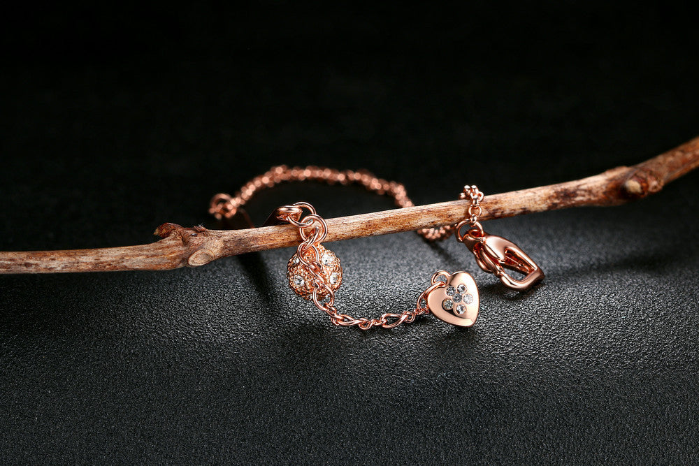 Rose Gold and Gold Ball Bracelet for Women