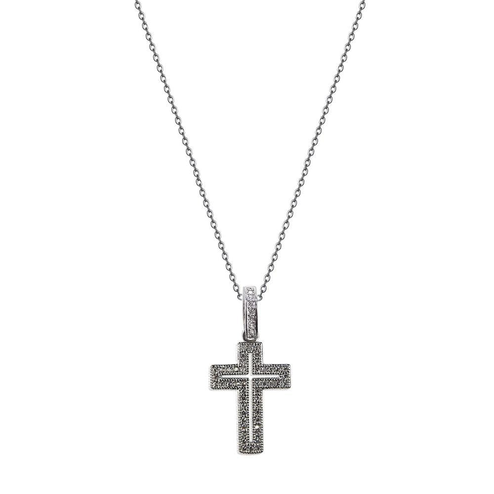 Pavé Zirconia Cross Necklace