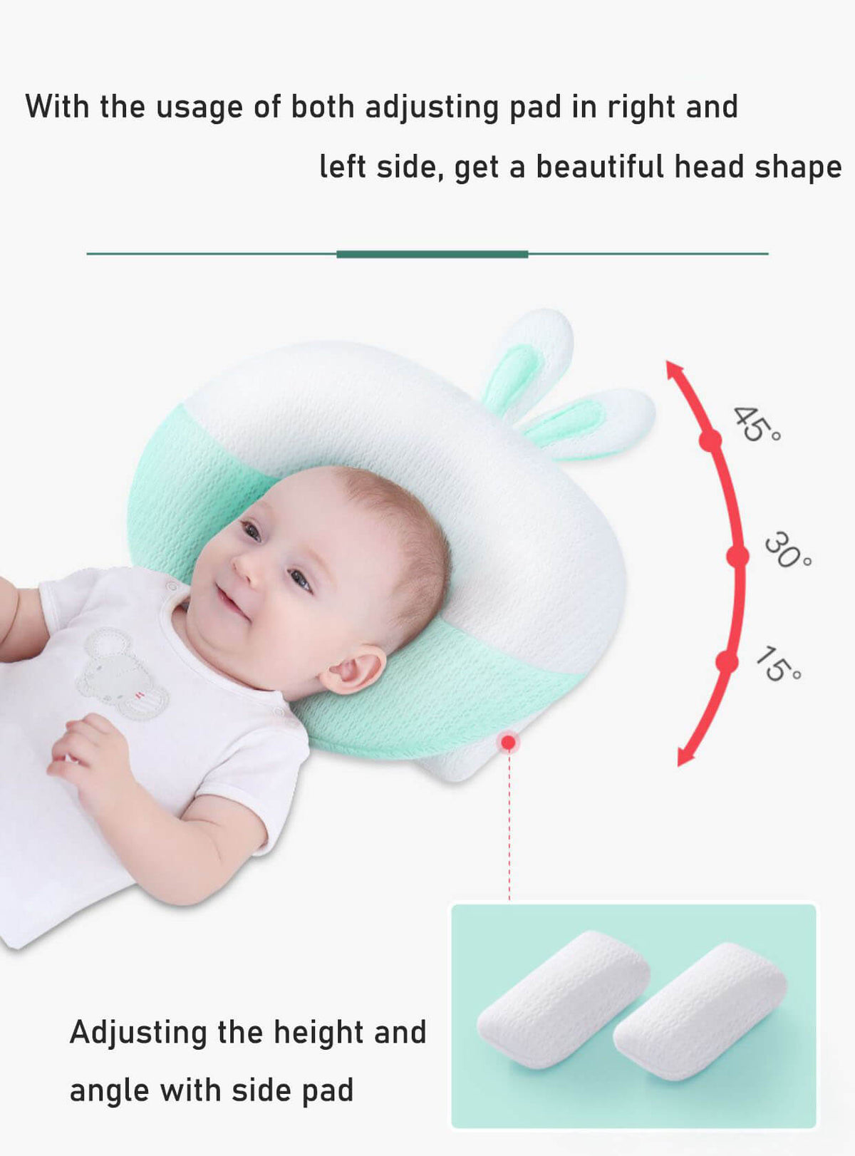 Adjustable Baby Nursing Pillow with Latex Fill