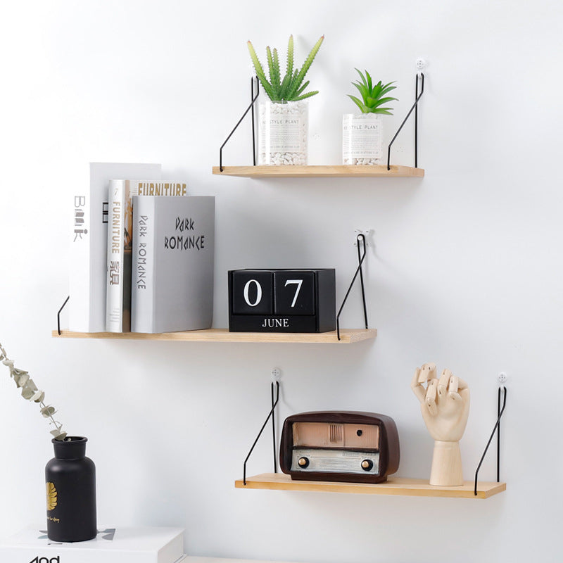 Wandregal aus Eisen und Holz für Wohnzimmer-Dekoration