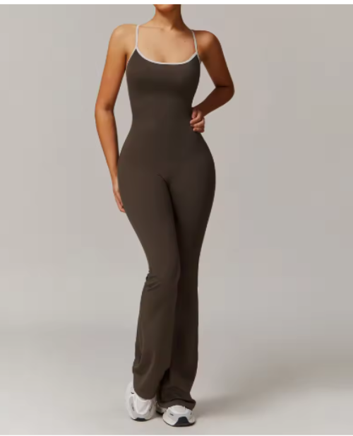 Damen Yoga & Fitness Jumpsuit | Sport-Bodysuit mit langen Beinen