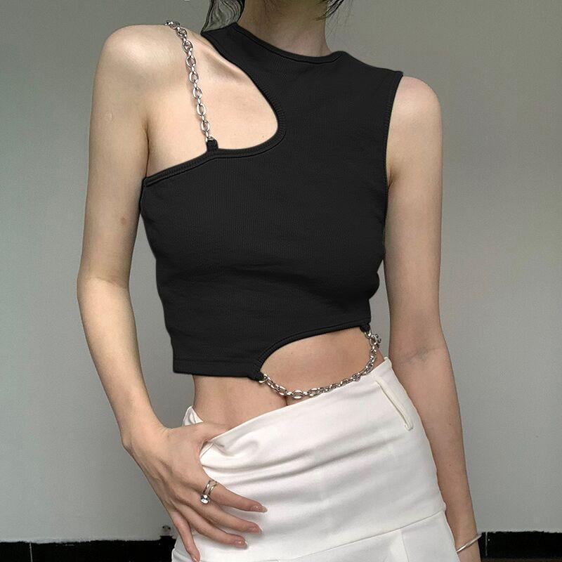 Irregular Halterneck Slim Fit Camisole Top