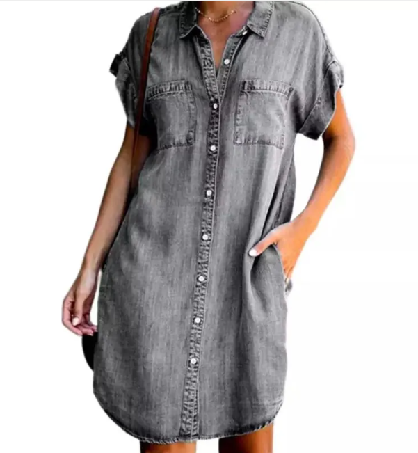 Alltags-Basic Jeans-T-Shirt-Kleid