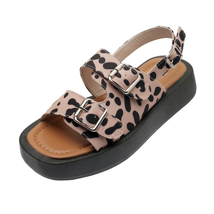 Simple Leopard Print Sandals for Women