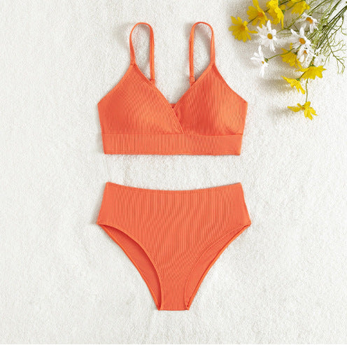 Girls' UV Protection Cartoon Bikini Swimsuit