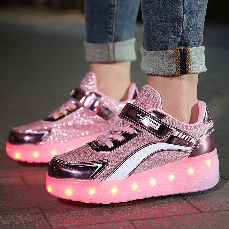 Light-Up Wheeled Mesh Shoes for Kids & Women