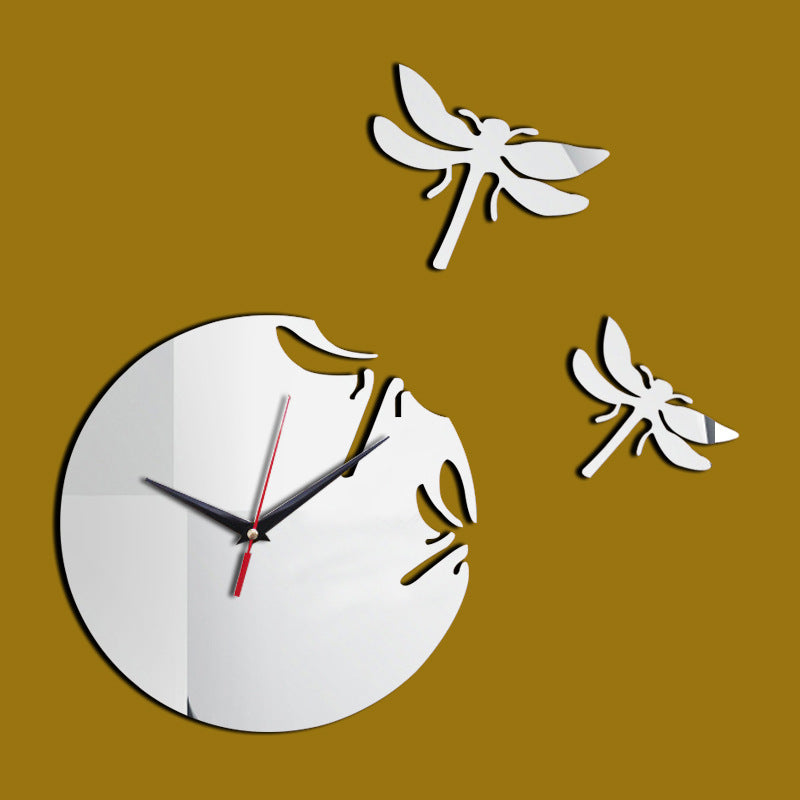 Horloge murale libellule en acrylique à faire soi-même pour la décoration du salon